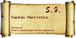 Sapkás Henrietta névjegykártya