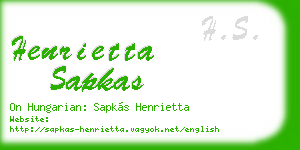 henrietta sapkas business card