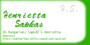 henrietta sapkas business card